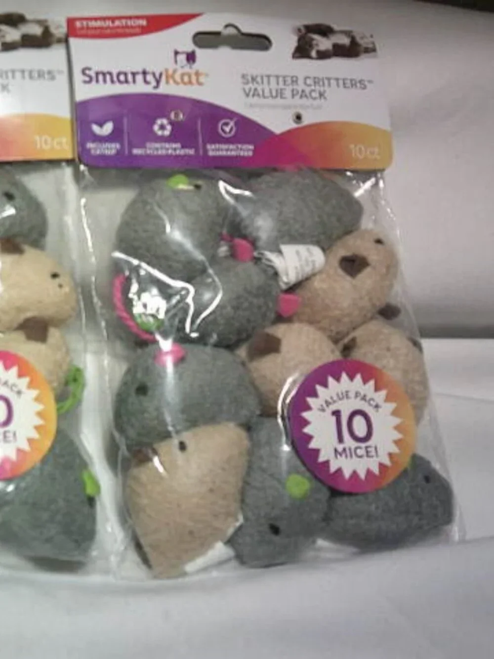 2 PACKS 10 EACH SMARTY KAT SKITTER CRITTERS CAT KITTEN MICE INTERACTIVE TOYS 🐱